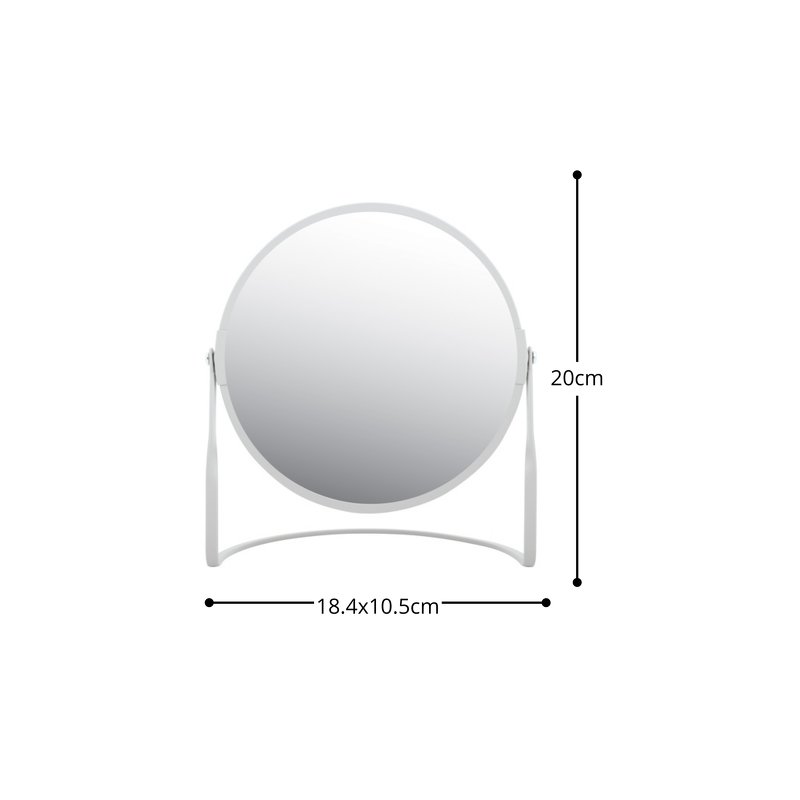 Miroir grossissant sur pied Acier AKIRA Blanc mat Spirella