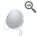 Miroir grossissant sur pied Acier AKIRA Blanc mat Spirella