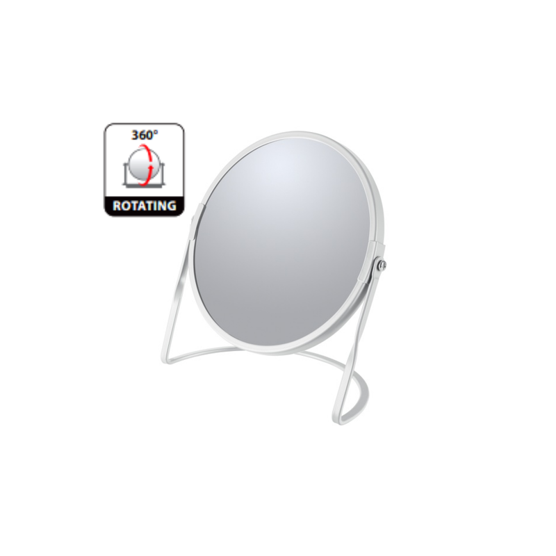 Magnifying mirror on base Steel AKIRA Matt white Spirella