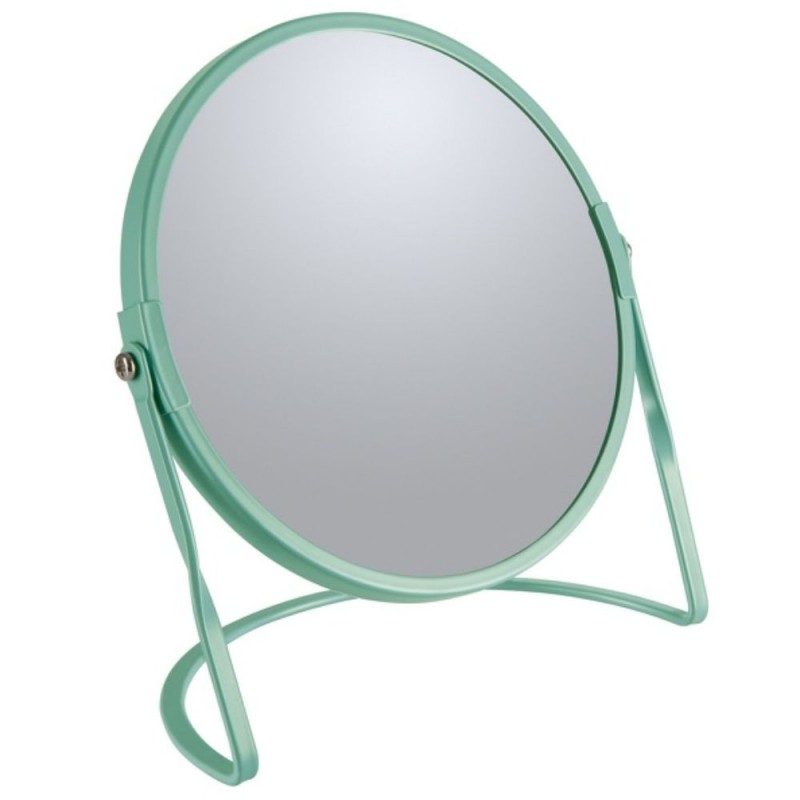 Magnifying mirror on stand Steel AKIRA Matt green Spirella