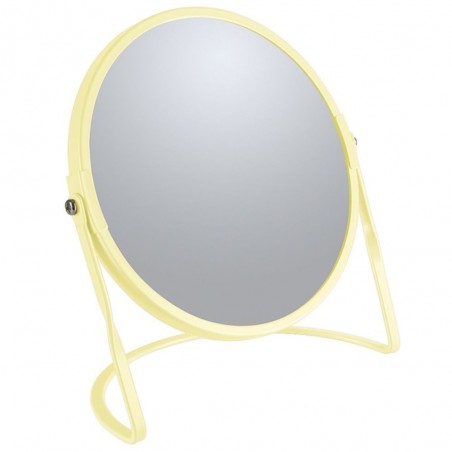 Miroir grossissant sur pied Acier AKIRA Jaune mat Spirella