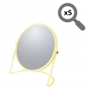 Miroir grossissant sur pied Acier AKIRA Jaune mat Spirella