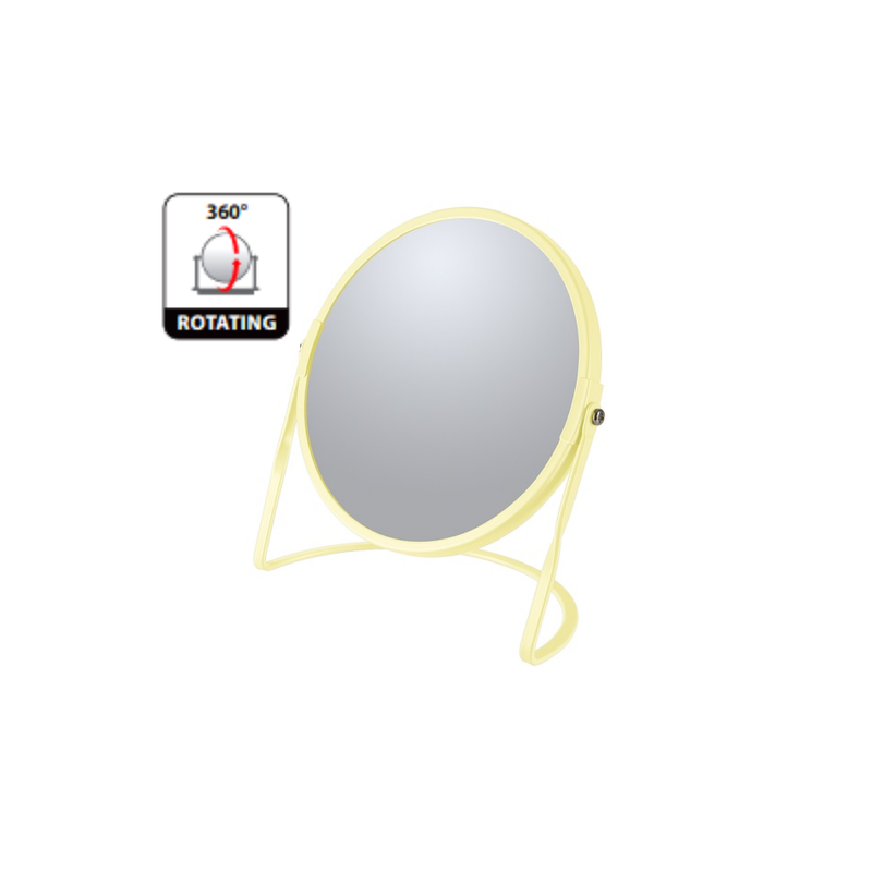 Miroir grossissant sur pied Acier AKIRA Jaune mat Spirella