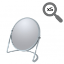 Miroir grossissant sur pied Acier AKIRA Bleu Glacé mat Spirella