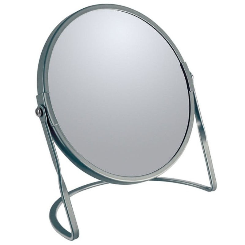 Magnifying mirror on stand Steel AKIRA Matt gray Spirella