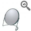 Miroir grossissant sur pied Acier AKIRA Gris mat Spirella