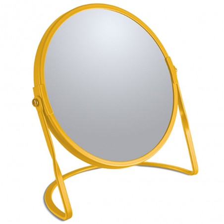 Miroir grossissant sur pied Acier AKIRA Safran mat Spirella