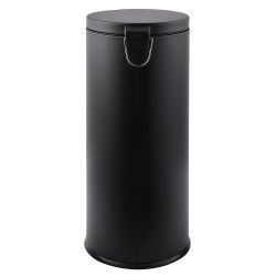 Poubelle à  pédale de cuisine Inox 30L Noir mat MSV