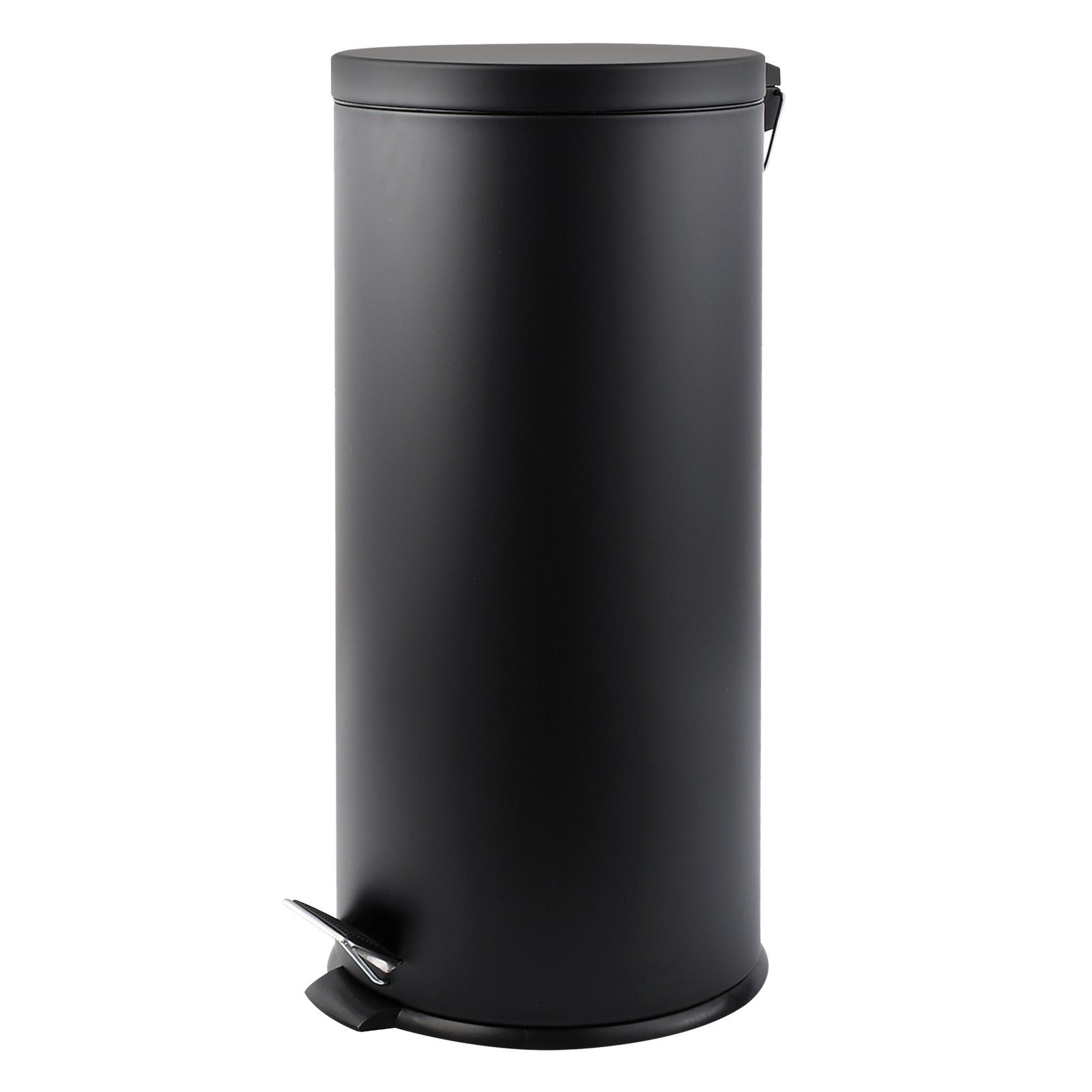 Inox Küchen-Tretabfalleimer 30L Mattschwarz MSV
