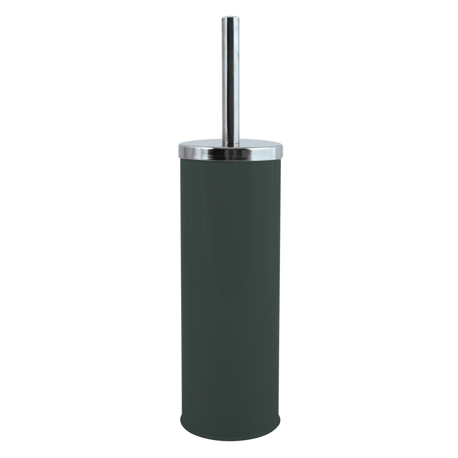 Toilet brush with stainless steel & dark green steel holder MSV