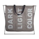 Panier à  linge 3 compartiments DARK LIGHT COLOR (3x30L) Taupe MSV