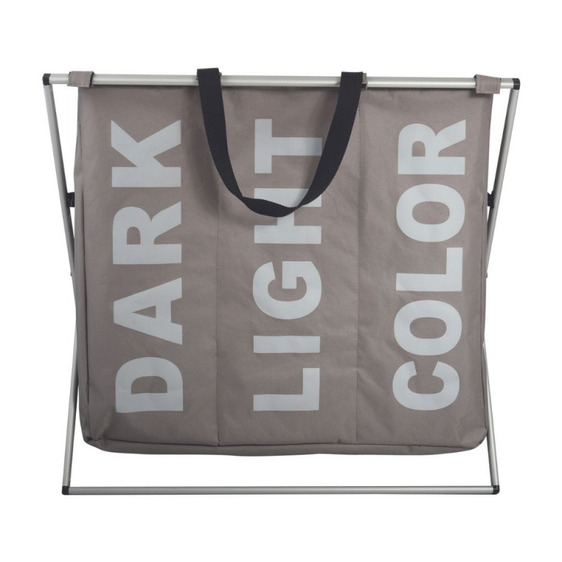 Laundry basket 3 compartments DARK LIGHT COLOR (3x30L) Taupe MSV