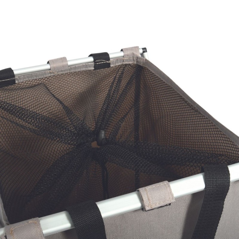 Panier à  linge 2 compartiments DARK LIGHT (2x40L) Taupe MSV