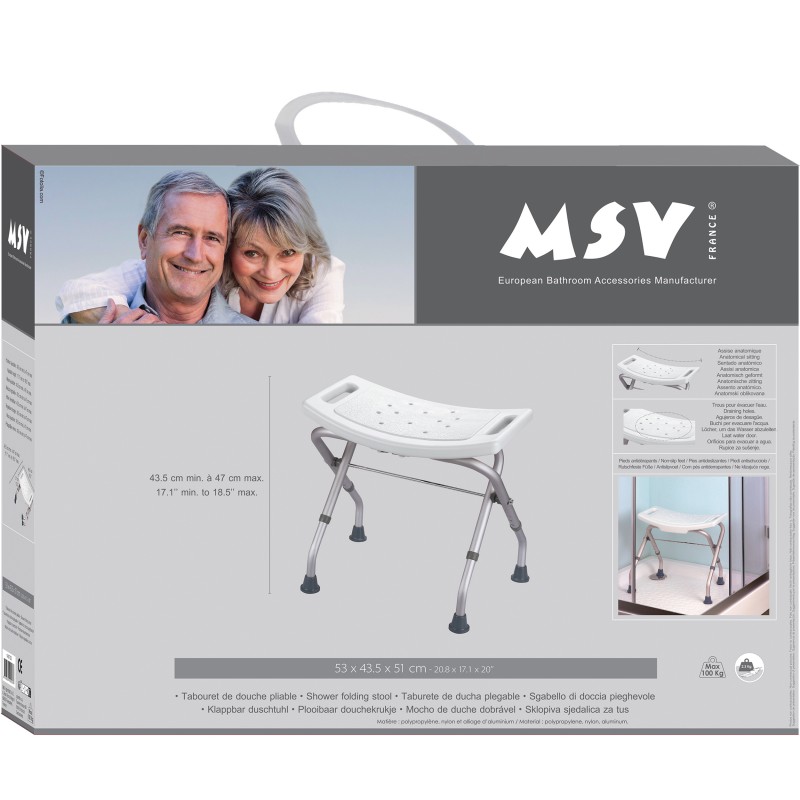 MSV Siège de douche Pliable