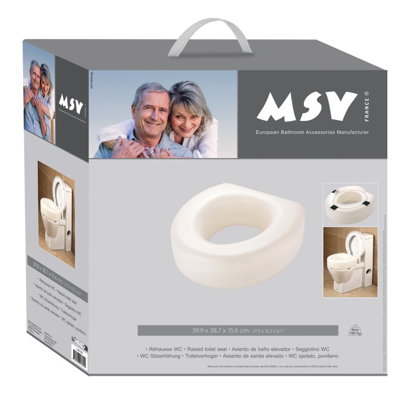 Rehausseur WC 15cm pour personne à  mobilité réduite - Max 100kg MSV