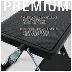 Gradino in acciaio leggero pieghevole e antiscivolo a 2 gradini - Max 150 kg - Nero opaco MSV