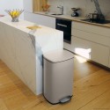 Large capacity kitchen pedal bin Steel AKIRA 50L Matte Taupe Spirella