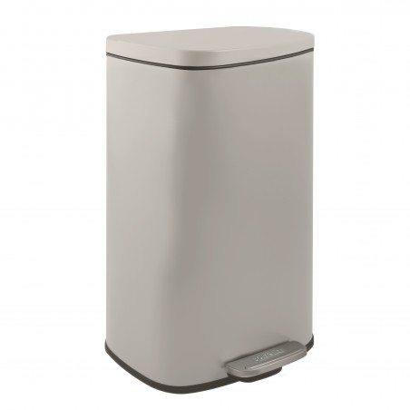 Poubelle à  pédale de cuisine Acier AKIRA 30L Taupe mat Spirella