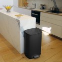 Poubelle à  pédale de cuisine Acier AKIRA 30L Noir mat Spirella