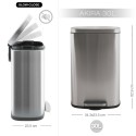 Papelera de Cocina con Pedal de Acero Inoxidable 30L Metalizado AKIRA Spirella