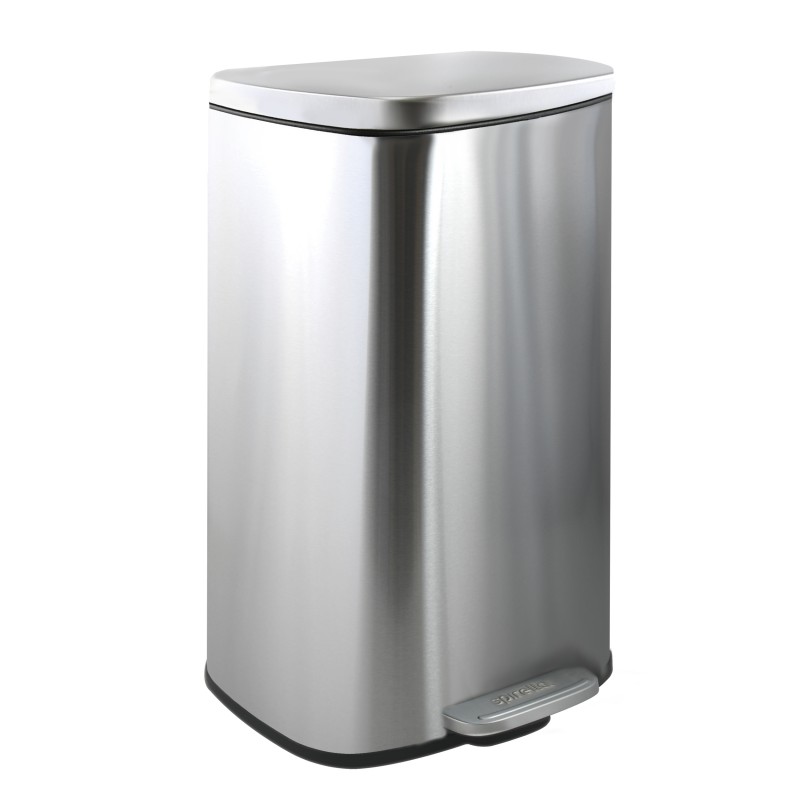 Pattumiera da cucina a pedale AKIRA 30L in acciaio inox spazzolato Spirella
