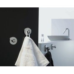 2 crochets muraux pour serviette DOT argenté chromé Spirella