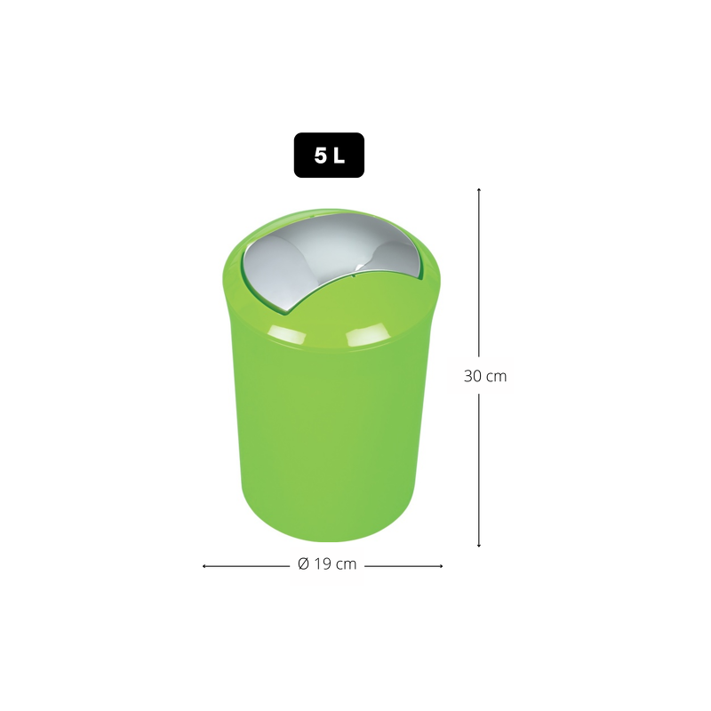 Poubelle à  bascule PS SYDNEY 5L Vert Kiwi Spirella