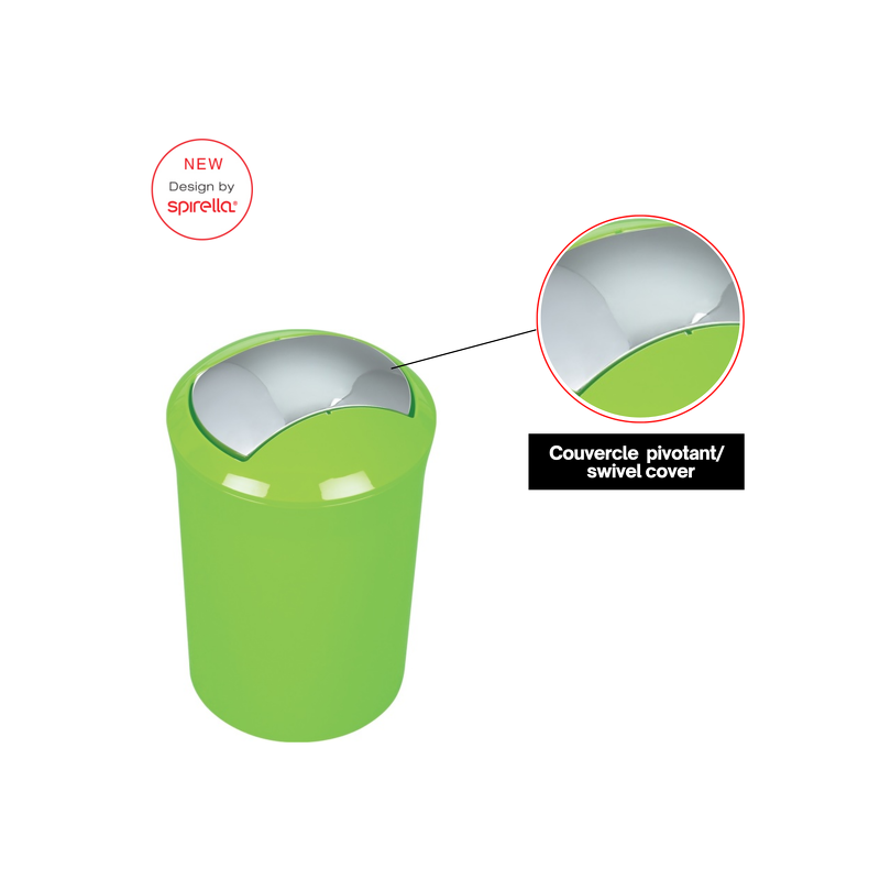 Poubelle à  bascule PS SYDNEY 5L Vert Kiwi Spirella