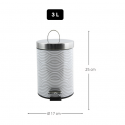 Poubelle à  pédale Inox 3L Wave Gris MSV