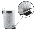 Papelera con pedal acero inoxidable 3L Gris Onda MSV