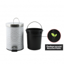 Pattumiera a pedale in acciaio inox 3L Wave Grey MSV