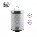 Papelera con pedal acero inoxidable 3L Gris Onda MSV