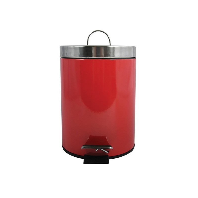 Pattumiera a pedale in acciaio inox 5L Rosso MSV