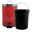 Poubelle à  pédale Inox 5L Rouge MSV