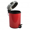 Poubelle à  pédale Inox 5L Rouge MSV