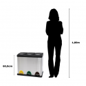Papelera con pedal de clasificación selectiva de acero inoxidable 3x20L MSV