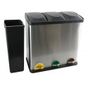 Stainless Steel Selective Sorting Pedal bin 3x20L MSV