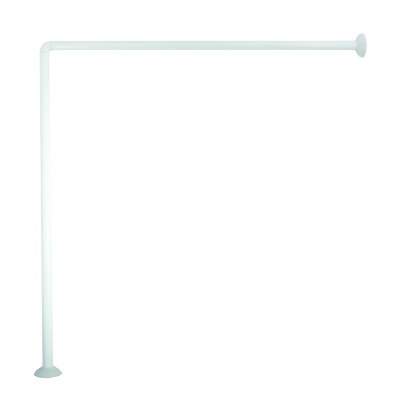 MSV Duschvorhangstangen für zur Befestigung in Aluminium 80x80x80cm Weiß