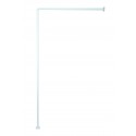 Barra per Tenda doccia angolare componibile da fissare in Alluminio 80x80x80cm Bianco MSV