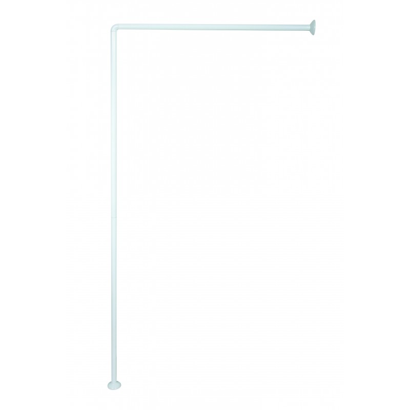 Barre tringle pour rideau de douche d'angle modulable à  fixer en Alu 80x80x80cm Blanc MSV