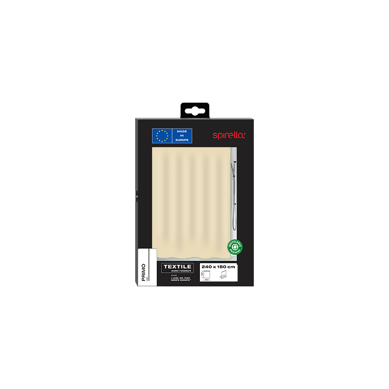 Rideau de douche Polyester PRIMO 240x180cm Beige Spirella