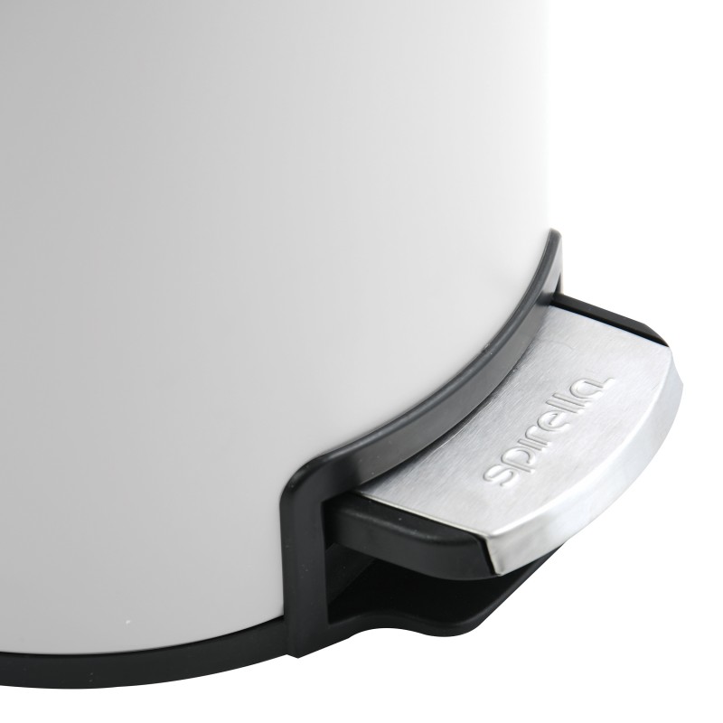 Poubelle à  pédale Inox RIKU 5L Blanc mat Spirella