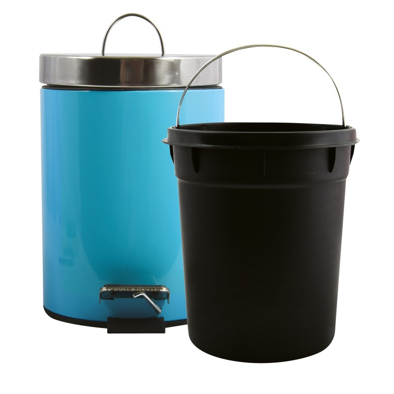 Papelera con Pedal Acero Inoxidable 5L Azul MSV