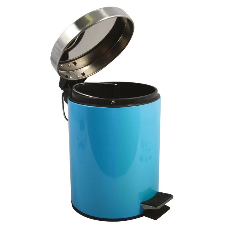 Poubelle à  pédale Inox 5L Bleue MSV