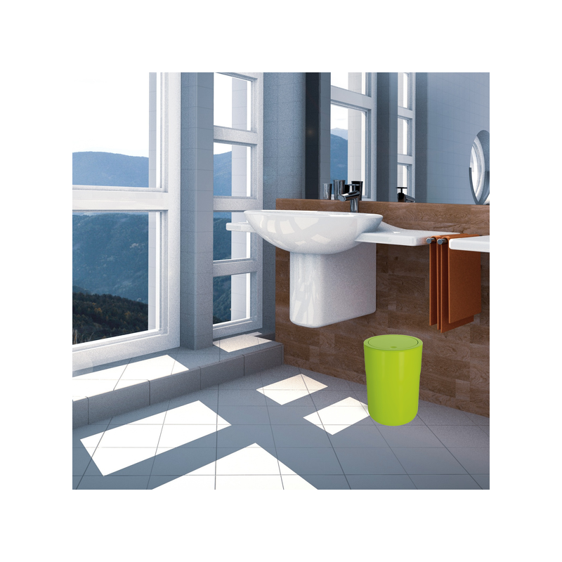 Poubelle à  bascule COCCO 5L Vert Kiwi Spirella