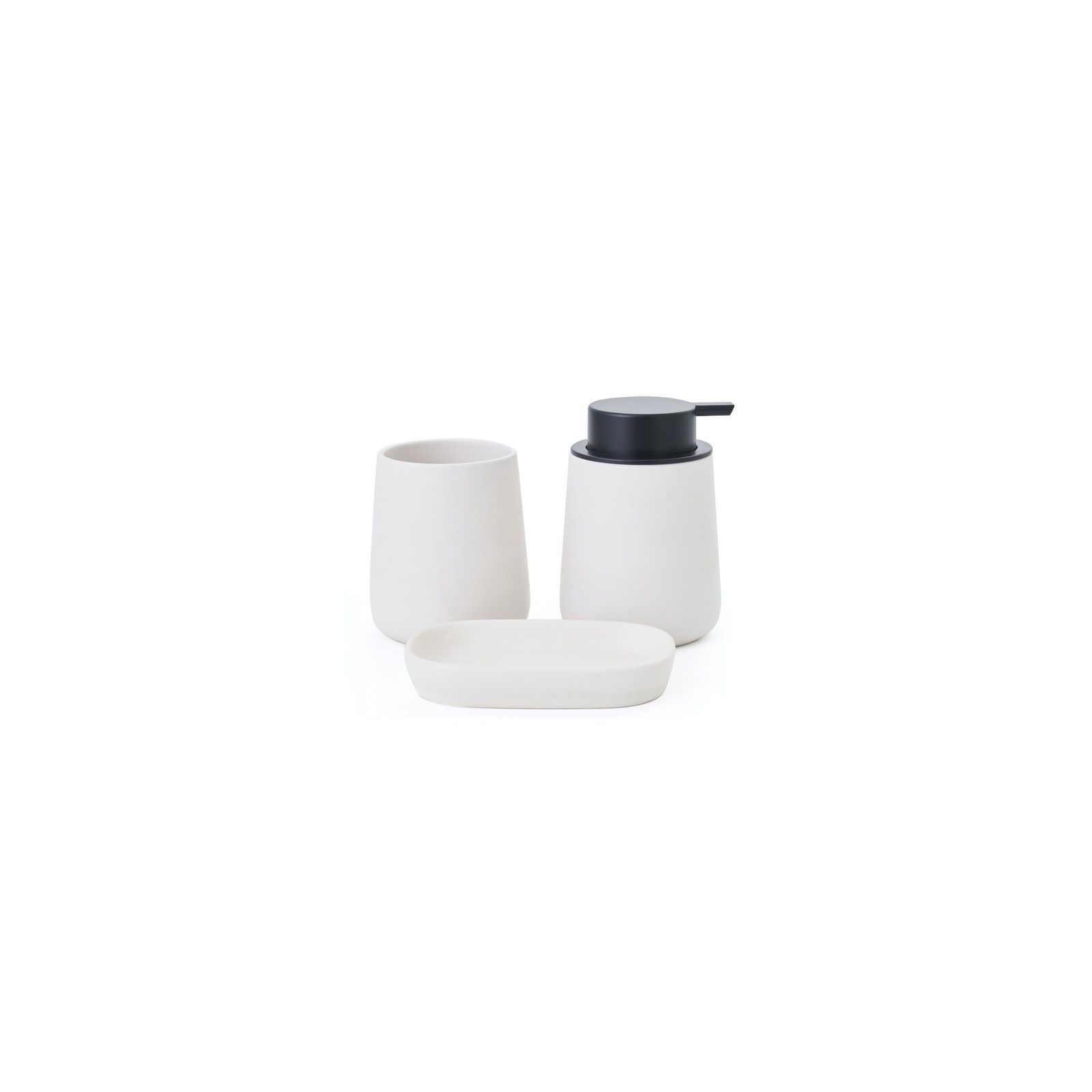 spirella Lot de 3 accessoires de salle de bain en céramique MAONIE Blanc mat MSV