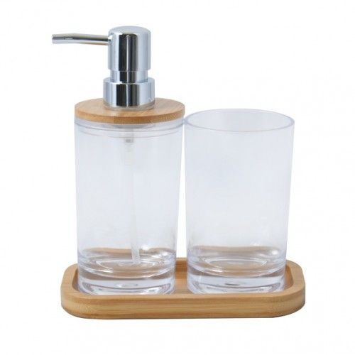 Lot de 3 accessoires de salle de bain matEA Transparent MSV
