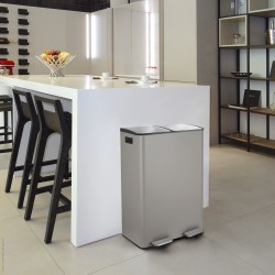 Spirella selektive sortierung mülleimer ALIYA 60L (2x30L) Stahl Matt Taupe