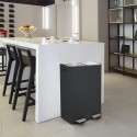 Selective Sorting Bin 60L ALIYA (2x30L) Steel Matt Black Spirella