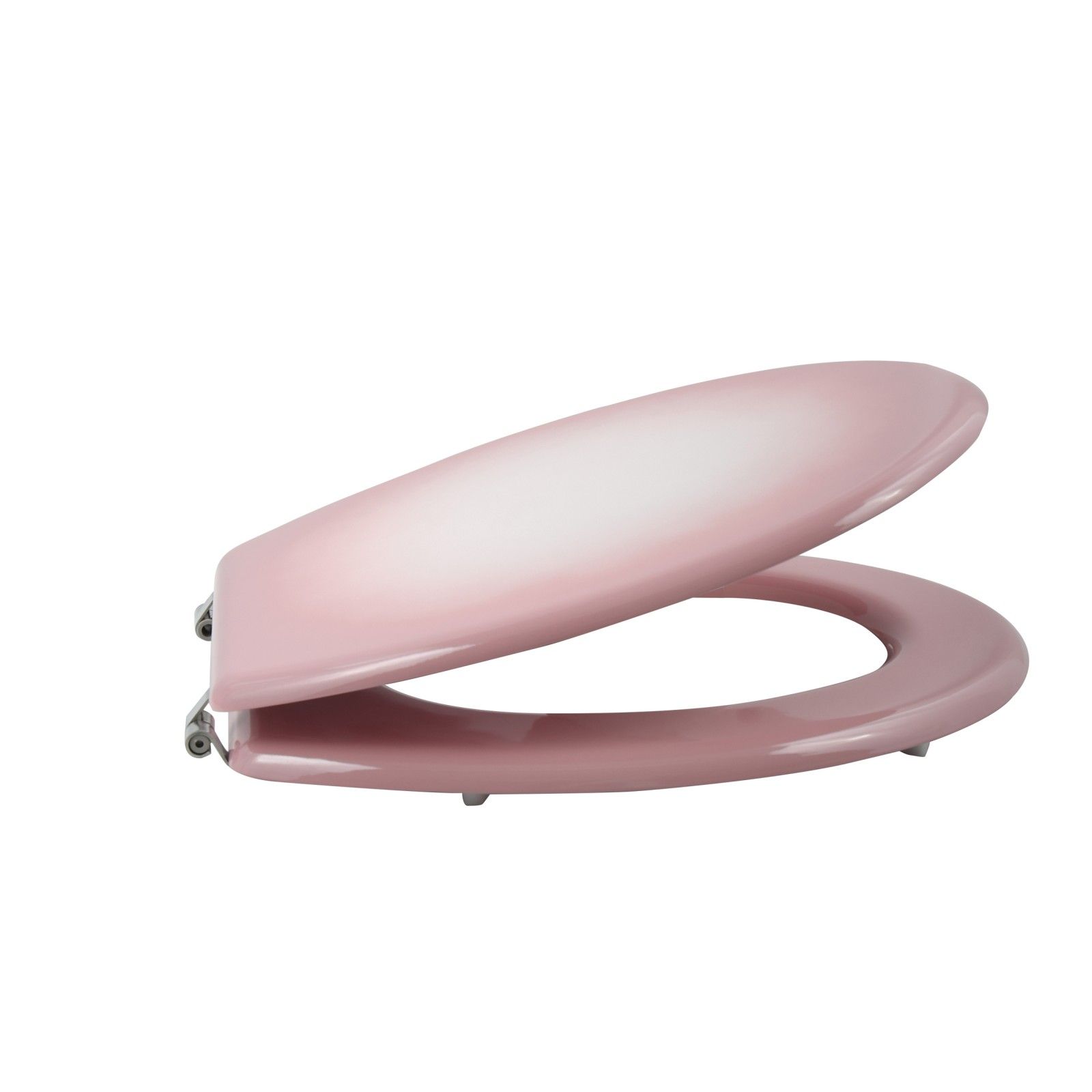 Pink MDF toilet seat MSV stainless steel hinges